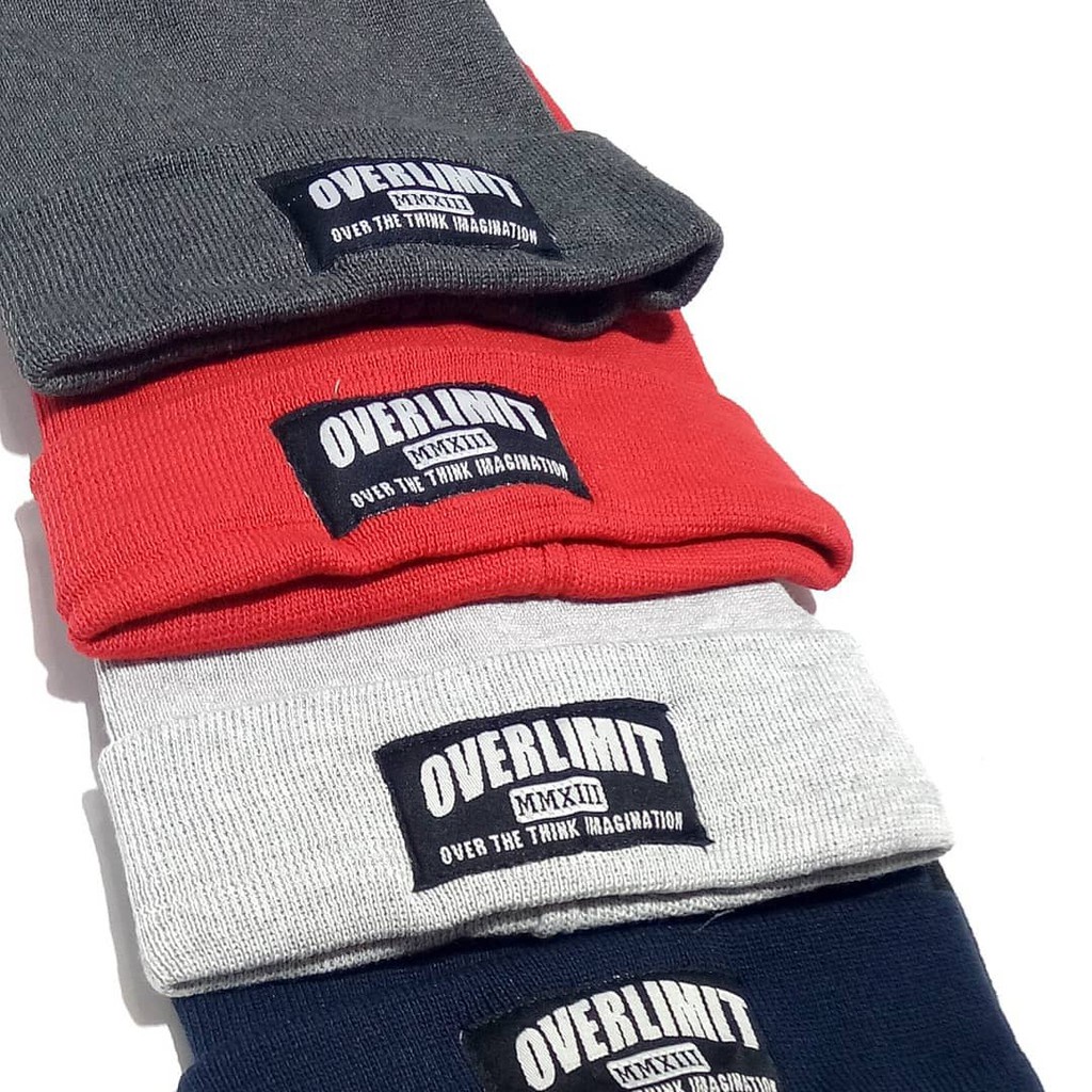 Beanie Hat OVERLIMIT Pria Wanita | Topi Rajut Distro | Bennie Hat Dewasa Tebal-5