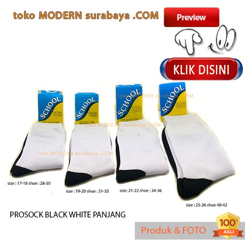 KAOS KAKI PROSOCK BLACK WHITE PANJANG