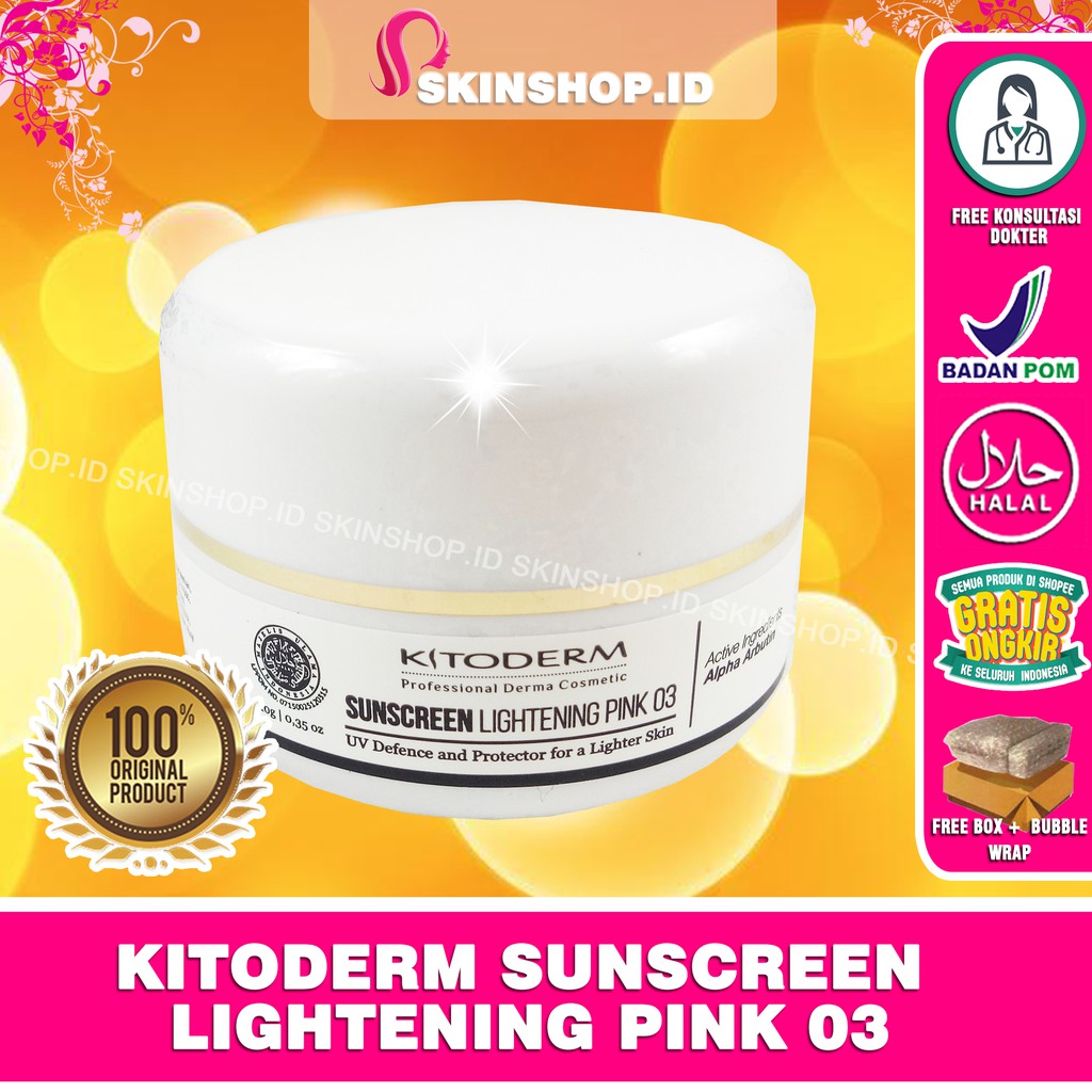 Kitoderm Sunscreen Lightening PINK 03 Cream 10gr Ori / Tabir Surya
Pemutih BPOM Aman KT0101104