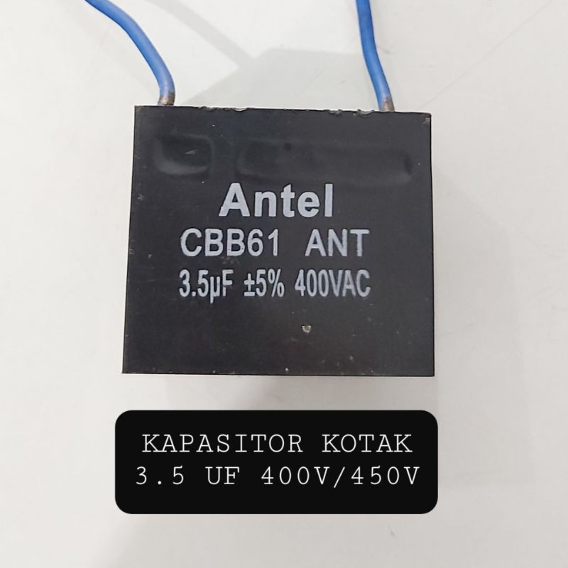 KAPASITOR KOTAK 3.5 UF 400V/450V KIPAS ANGIN POMPA AIR