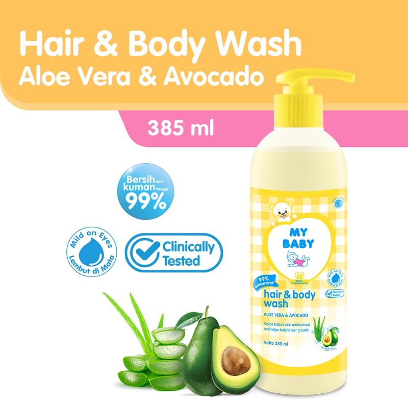 My Baby Hair &amp; Bodywash Aloevera &amp; Avocado Pump 385 ml