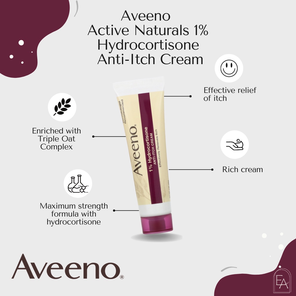 Aveeno Anti-Itch Cream Active Naturals, 1% Hydrocortisone 28 gr