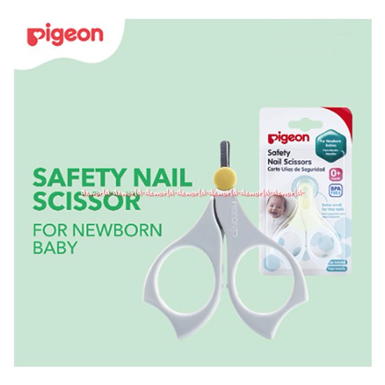 Pigeon Safety Nail Scissors 3+ Months Gunting Untuk Kuku Bayi Anak Soft Nails Kuku Lunak Pigen Gunting Kuku Dengan Penutup