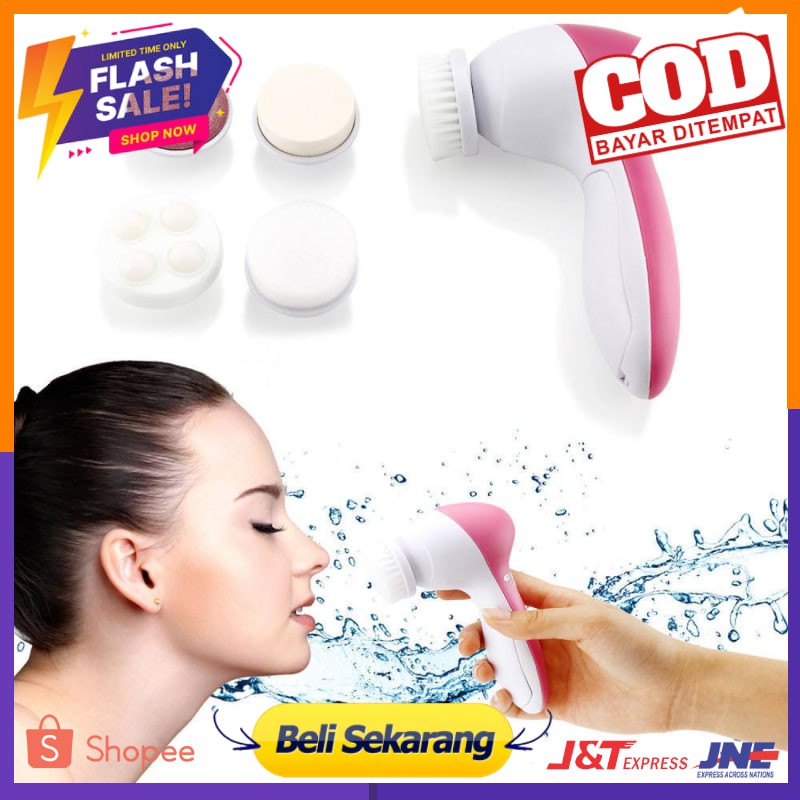 Biutte.co Alat Sikat Pembersih Wajah Muka  Elektrik Lumispa Facial Care 5 in 1 - AE-8782