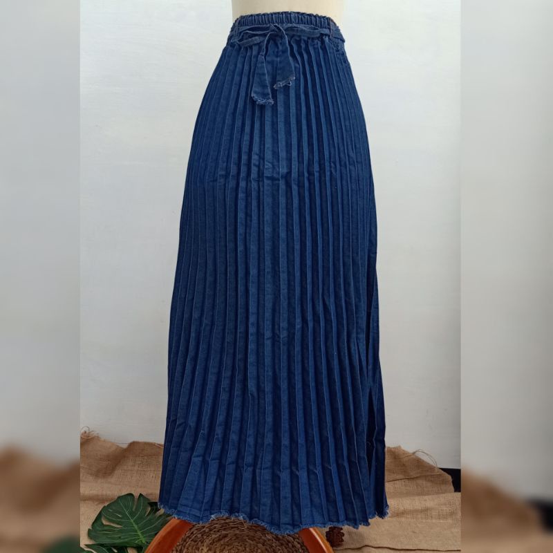 SKINE / ROK JINS PLISKET / JINS PLISKET TERBARU PAKAIAN WANITA-DARK