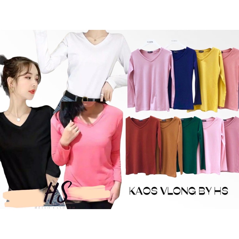 VLONG SIZE L&amp;XL REALPICT/VLONG WANITA/VNECK PANJANG