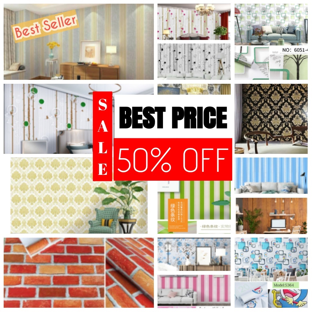 Wallpaper Dinding Kamar Tidur Elegan Promo Murah Anti Air / Wallpaper dinding Kamar - Wall Sticker