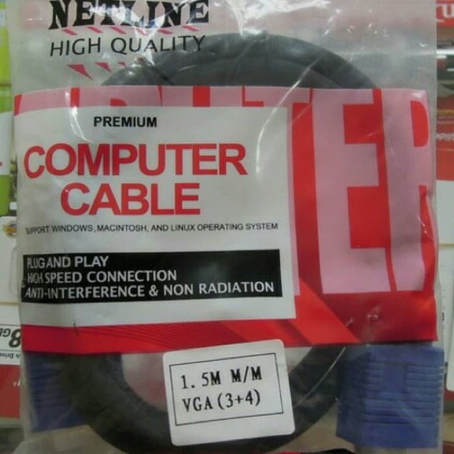 KABEL VGA 1.5 Meter NETLINE KUALITAS BAGUS