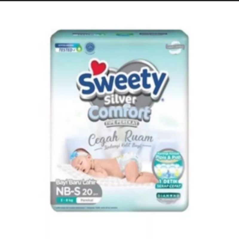Sweety Silver Comfort NBS20 Popok Sweety Silver Popok Bayi Baru Lahir Sweety New Born
