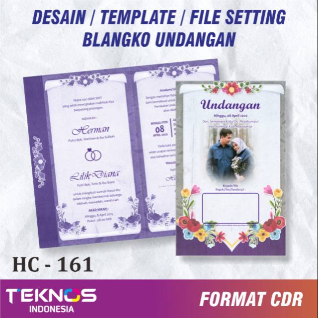 TEMPLATE UNDANGAN PERNIKAHAN - DESAIN UNDANGAN BLANKO HC 161