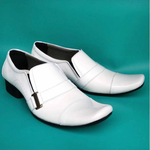 Sepatu pantofel kantor pria warna putih kulit asli merek persada 4.9