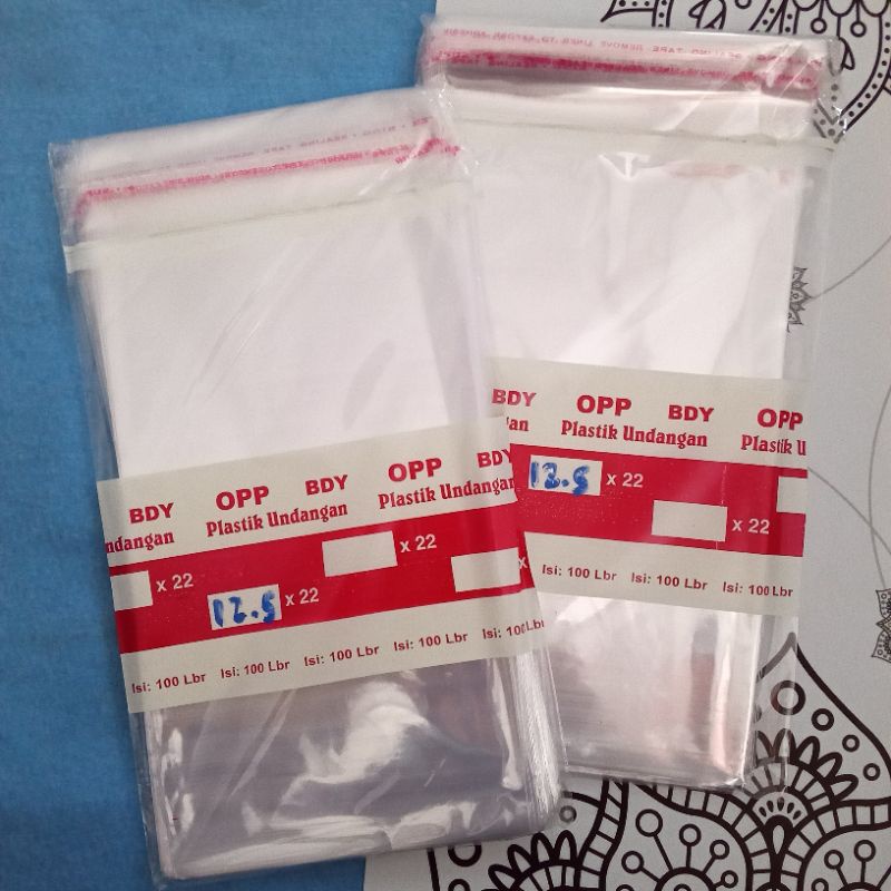 

Plastik Undangan/OPP BDY 12,5 x 22 cm (Isi 100 lembar)