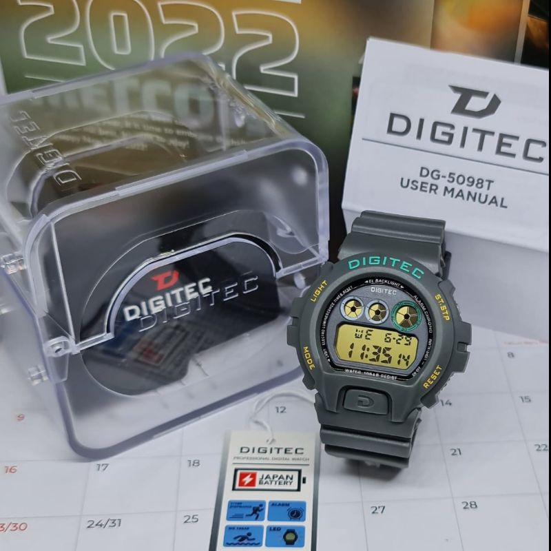 Jam Tangan Pria Digital Fashion Digitec DG 5098 Rubber Original