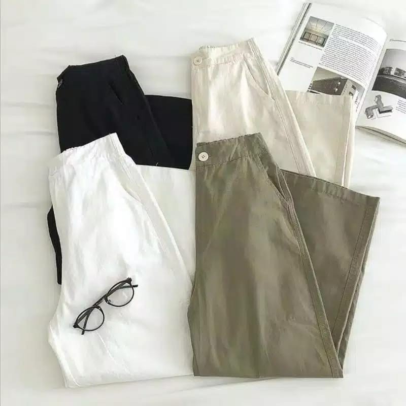 PANT WANITA OLIVIA LINEN TEBAL TERBARU,