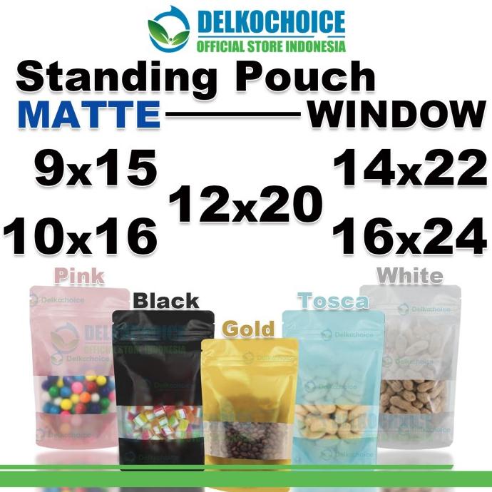 Standing Pouch MATTE WINDOW Plastik Klip Kemasan Makanan DELKOCHOICE