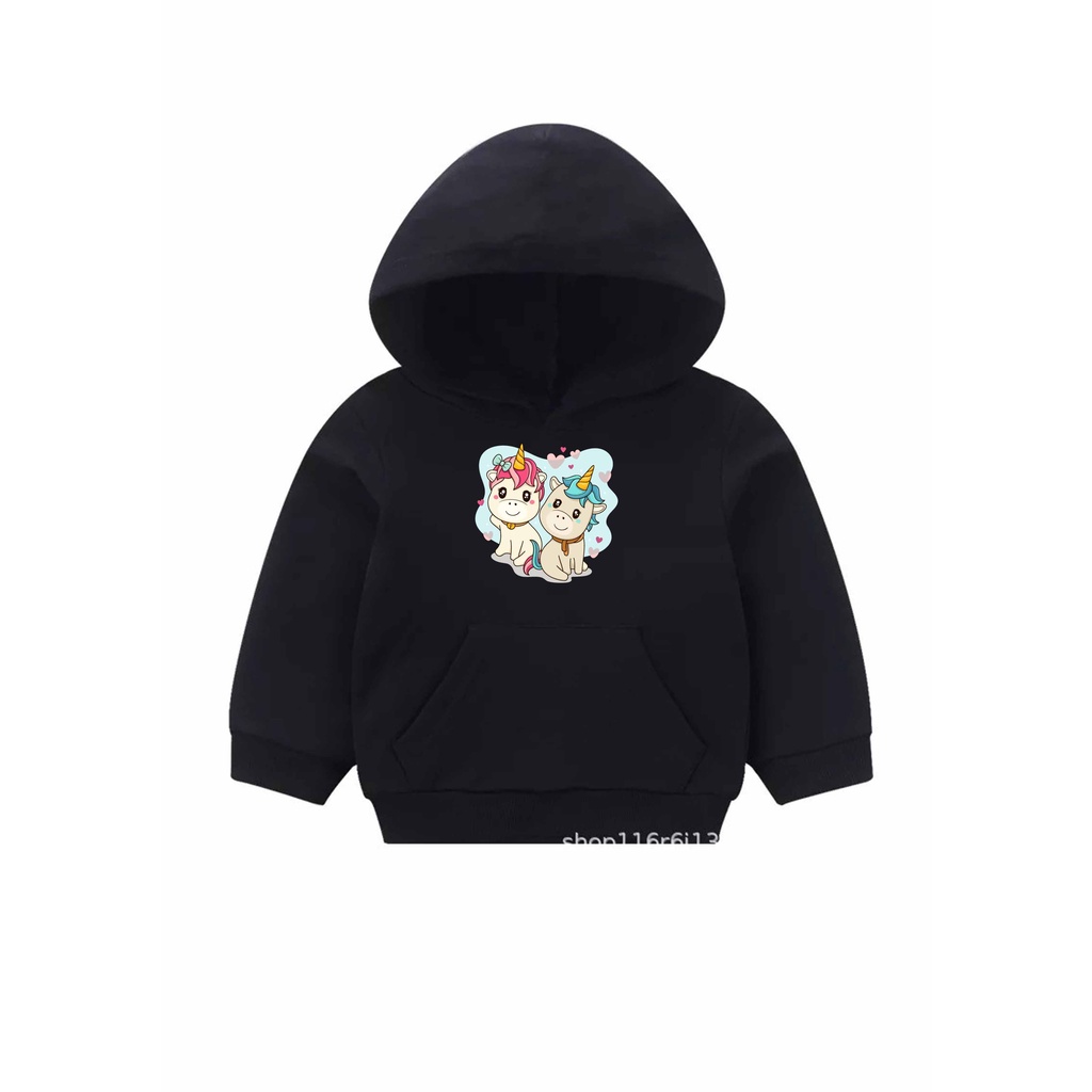 Hoodie anak Twins Unicorn Cute Sweater Pakaian Anak M - XXL