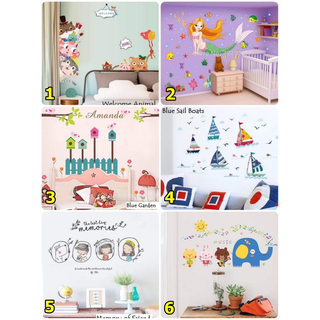 Wallsticker Hiasan Dinding Motif Animal Hewan Anak-anak 60x90cm