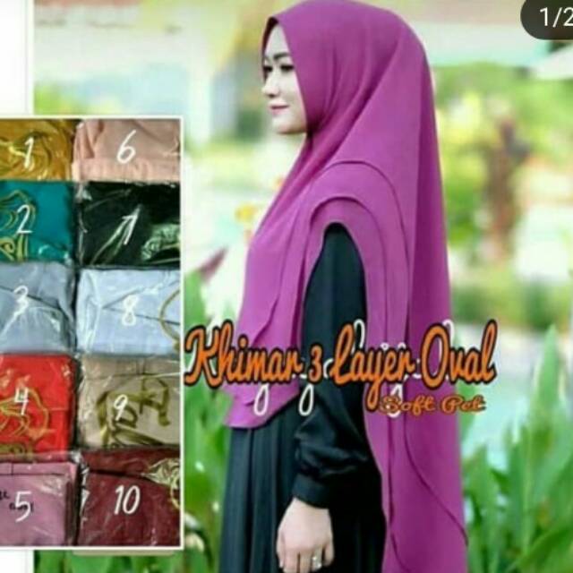 Sale....Jashmine 3 layer oval Ori Fals hijab