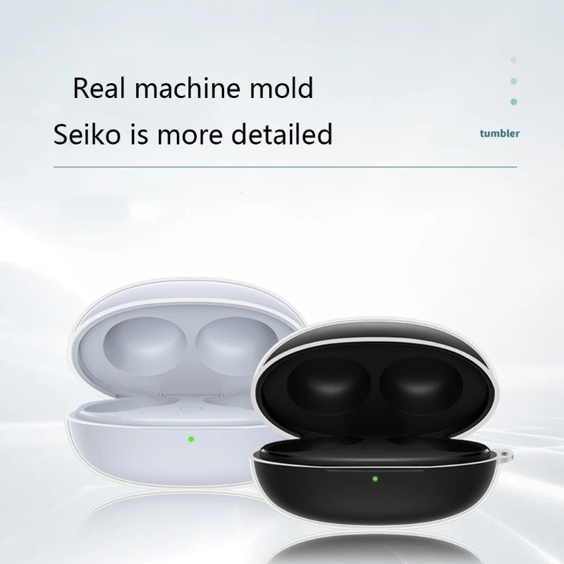 Case Casing Silicone Protective For Realme Buds Q2S Transparant + Carabiner