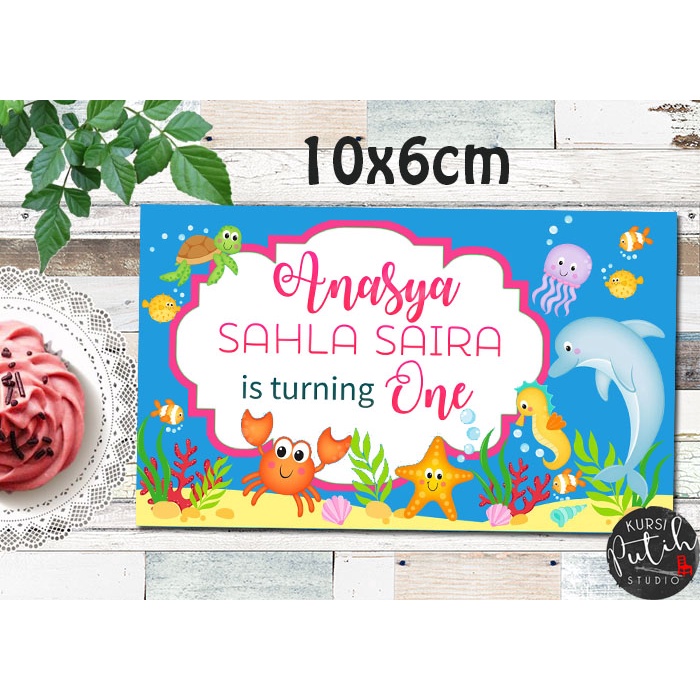 

sticker size 10x6 cm tema under the sea