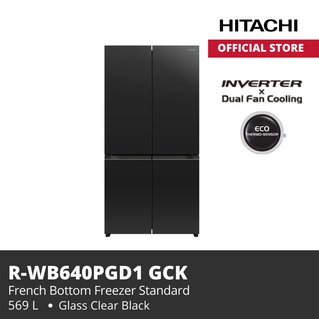 Kulkas hitachi R-WB640PGD1 GCK 569 LFRENCH BOTTOM FREEZER STANDART