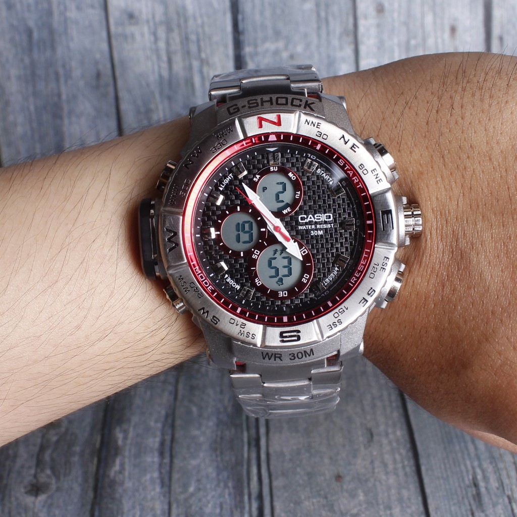 "" EDISI SPECIAL "" Jam tangan Rantai G Shock Casio MRG-G1000 Stainless steel dual time digital LED