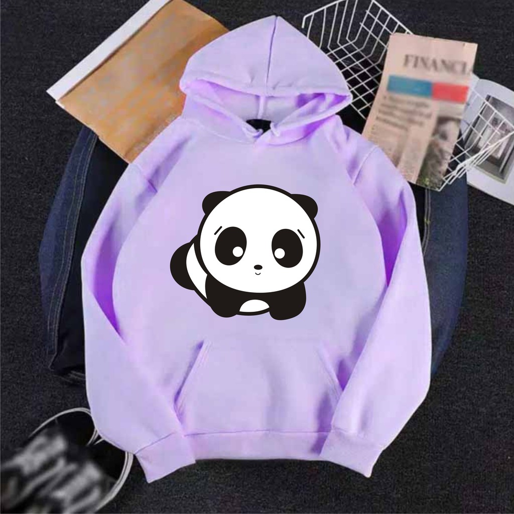 FenishaStore Sweater Hoodie Wanita Kekinian Kantong Depan PANDA BLOK Bisa Bayar Ditempat COD