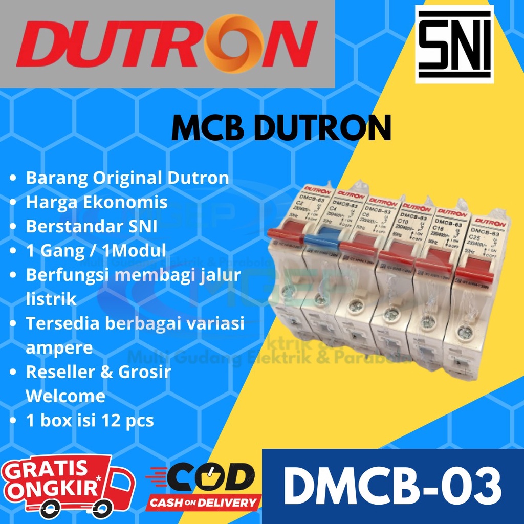 MCB Dutron 1 Phase 1Gang DMCB 63 all varian SNI Original