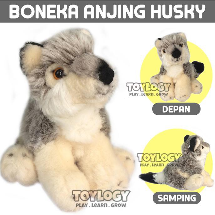 Boneka Hewan Binatang Anjing Siberian Husky Dog Animal Doll Small