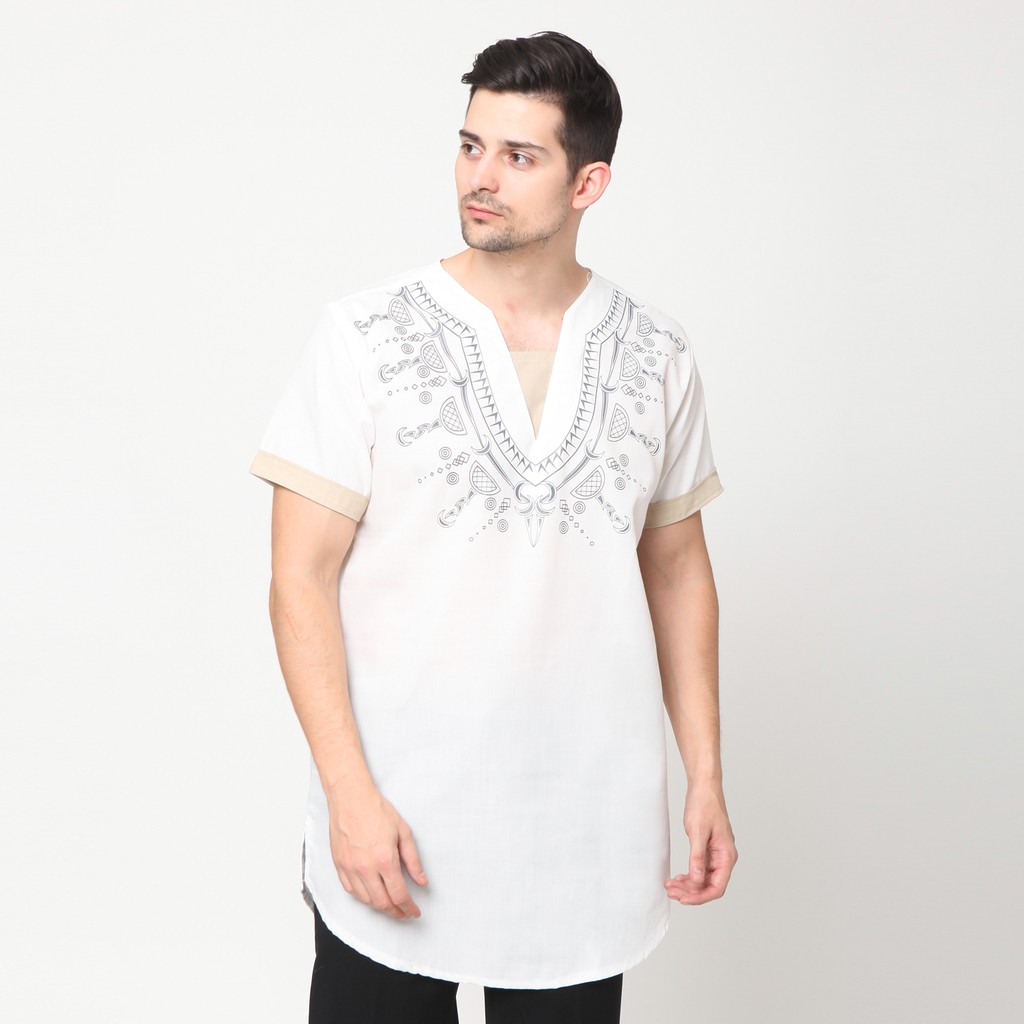 Baju Kurta Pakistan Printing Tangan Pendek - Paddli Print SS