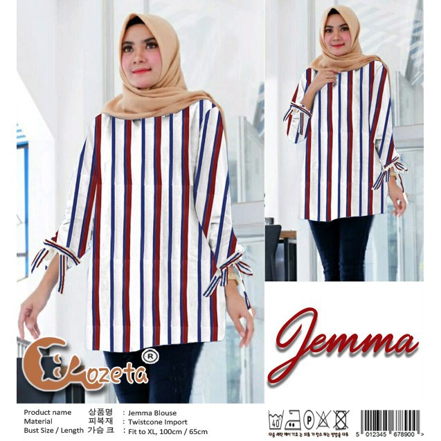 016 JEMMA BLOUSE # Pakaian Wanita Dewasa  Gaya Kekinian Baru Murah Grosir Tanah Abang