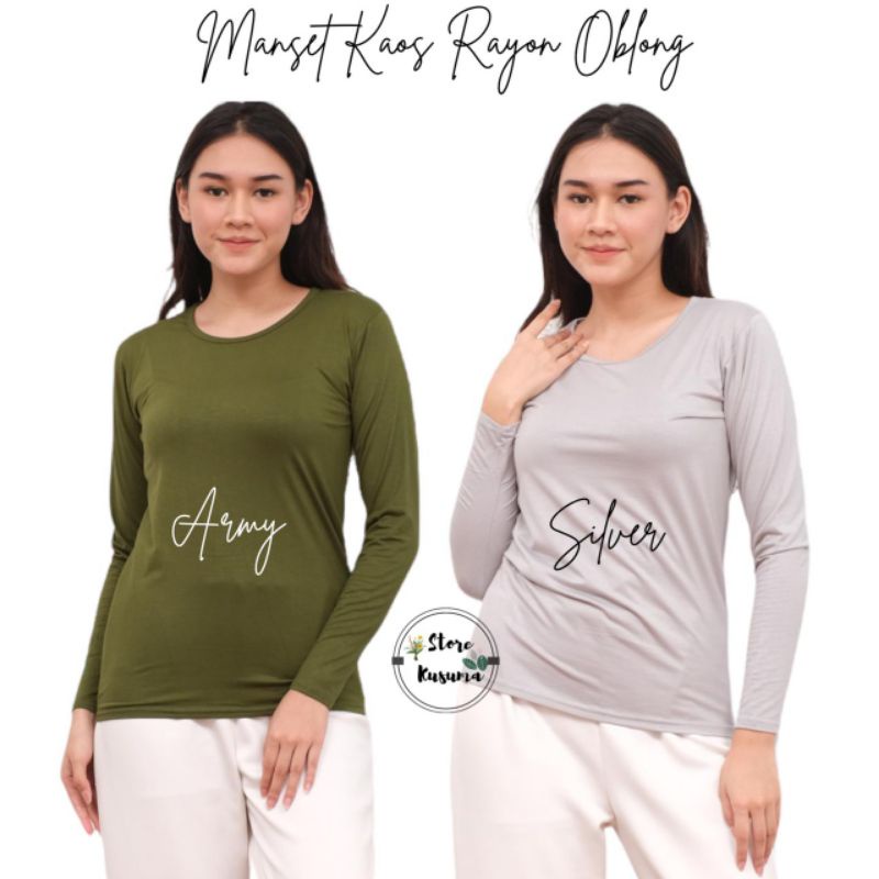 Manset Kaos Oblong bahan Rayon Size L | LD 76cm - 81cm