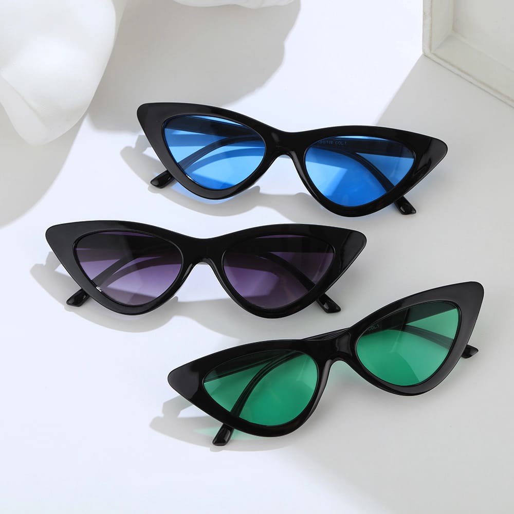 Kacamata Hitam EG57 Korean Ulzzang Triangle Vintage Cat Eye Sunglasses Women Men