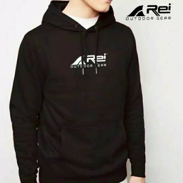 JAKET SWEATER HOODIE REI OUTDOOR GEAR PREMIUM HITAM