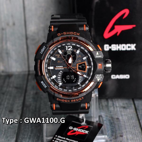 Jam Tangan Pria Army G Shock Casio GWA1100 Black Hitam