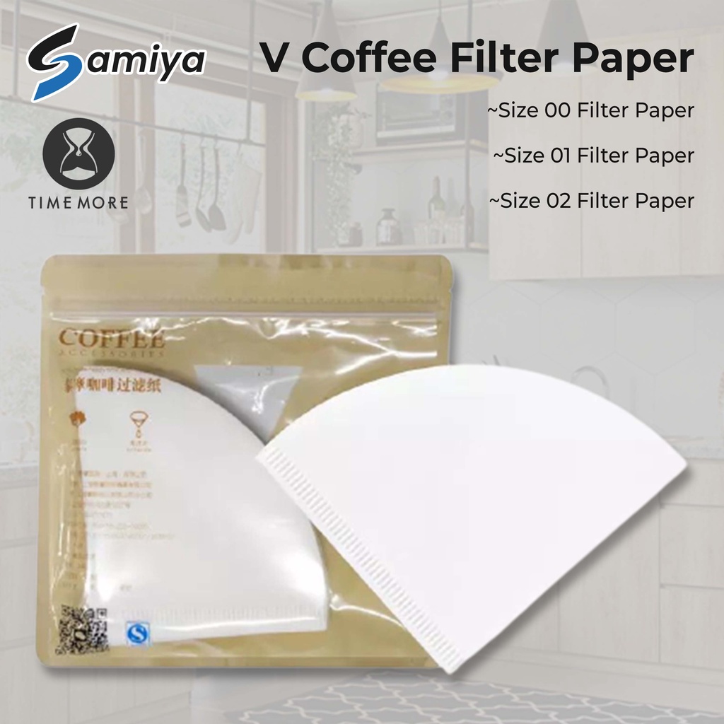 timemore coffee paper 1-2cup dan 2-4cup / kertas saringan kopi V60 isi 100pcs natural wooden fiber 1-2 cup 2-4 cup