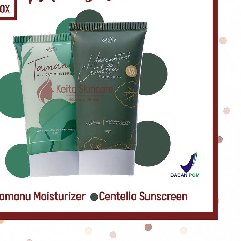 ♘ [] Runaskin Tube Tamanu All Day Moisturizer - Unscented Centella Sunscreen Runaskin 30gr ☊