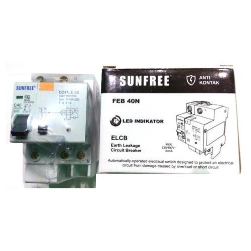 Sunfree AntiKontak ELBC 40N Led Indikator Sunfree