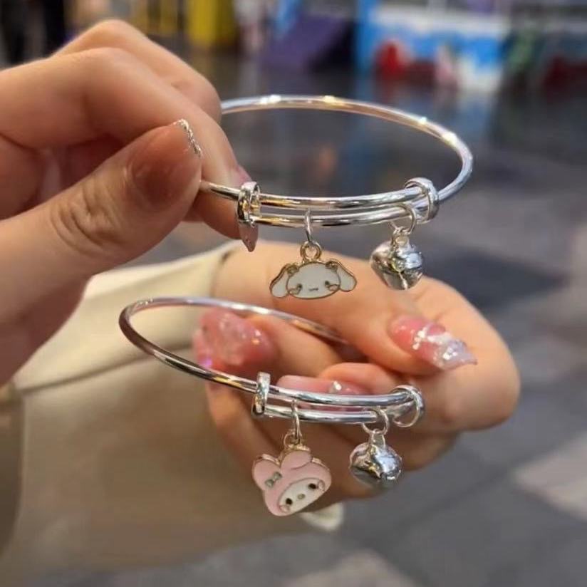 Lucu Sanrio Kartun Gelang Kayu Manis Anjing Melody Kuromi Bell Gelang Perempuan Versi Korea Gratis Mahasiswa Lucu