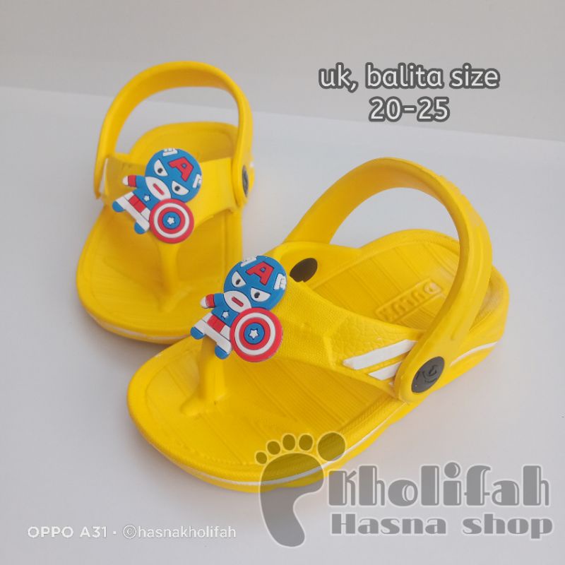 sandal jepit anak terbaru super hero kapten amerika murah lucu 352e