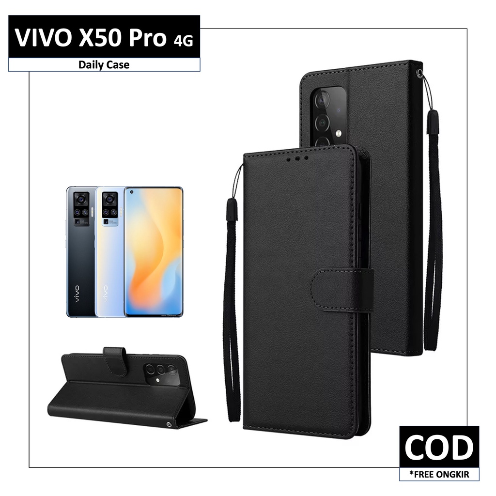 Case VIVO X50 | X50 Pro Flip Casing Kulit Kesing Pelindung HP