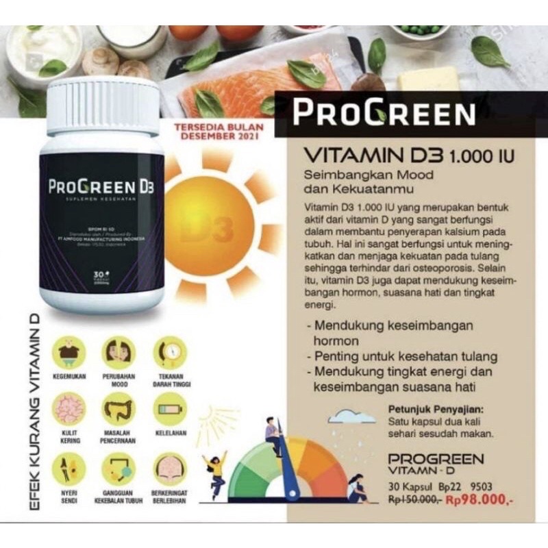 myway progreen vitamin D3 1000 IU / my way vit D