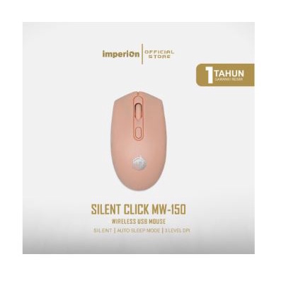 Mouse imperion wireless 2.4ghz usb optical 1600dpi silent for pc cpu laptop gaming office mw-150 mw150