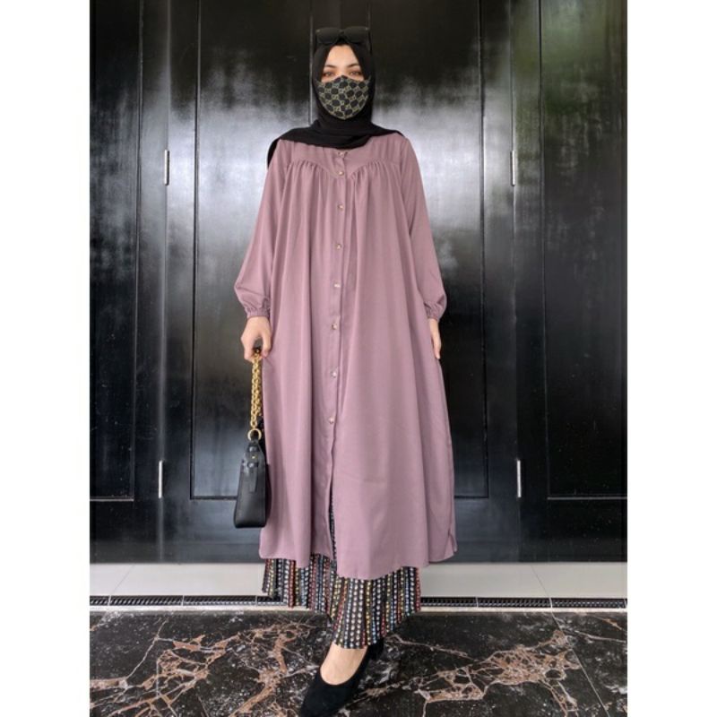 AIRFLOW CRINCLE LONG TUNIK BASIC OVERSIZE TUNIK POLOS JUMBO