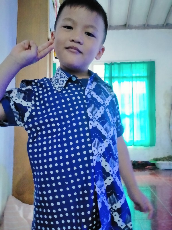 Kemeja Batik Anak Navy Series By Rayhan Batik
