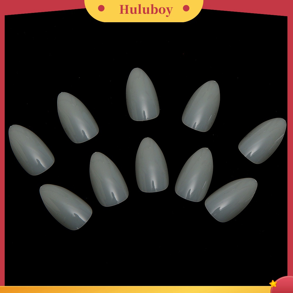 Huluboy Huluboy♡ 500pcs Kuku Palsu Bentuk Oval Untuk Manicure