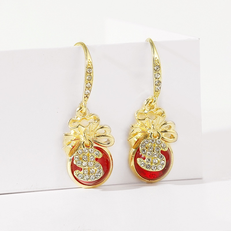 Korea fashion Opal SHANZUAN dompet Bersih red elegance retro court anting-anting Korea gaya chic dan