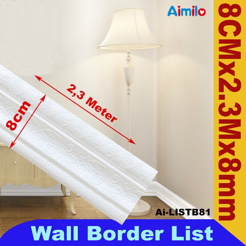 (Aimilo)  List Wallpaper Dinding 3D Wall Foam Border List Stiker 2.3 Meter-Ai-LISTB81