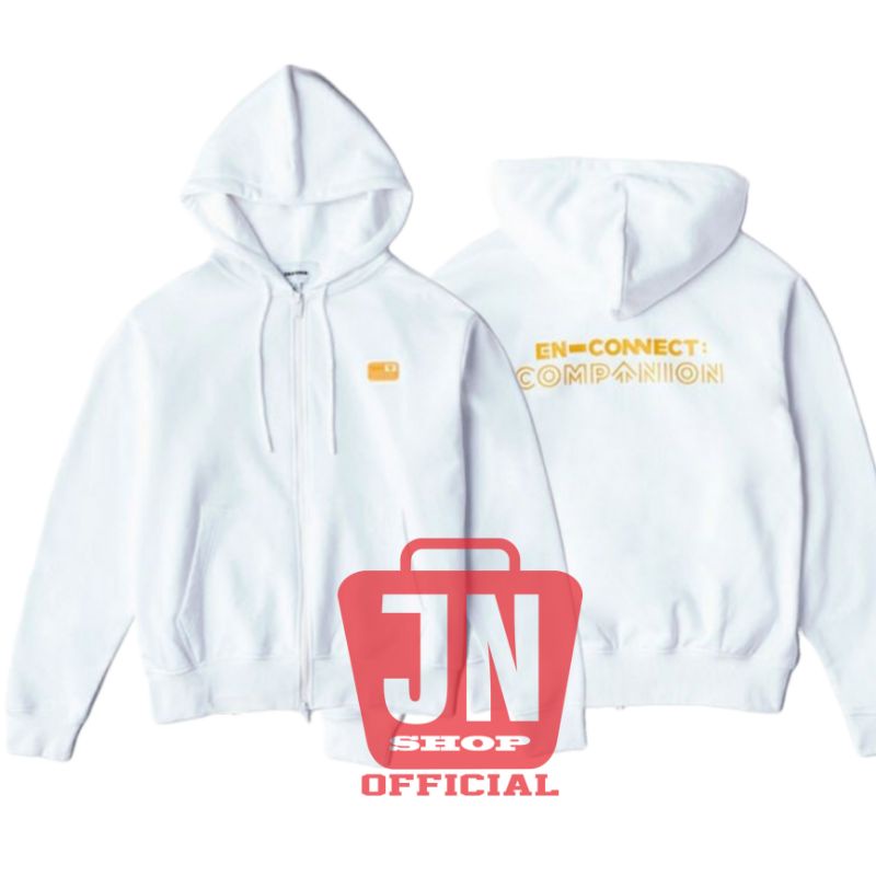 Jaket Hoodie Engene Jungwon COMPANION sablon belakang + Logo depan