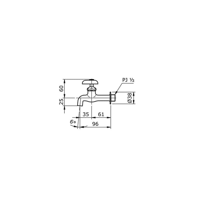 Toto Keran / Kran Tembok / Wall Tap 0.75 Mpa / T23b13